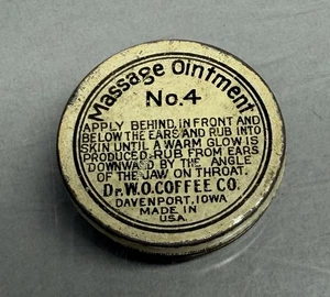 Vintage Dr. Coffee Massage Ointment Medicine Tin ~ Davenport Iowa Empty - Picture 1 of 4