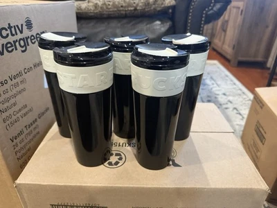 星巴克黑色不锈钢隔热玻璃杯带硅胶手柄 16 盎司。 全新 — 第 1/2 张图片