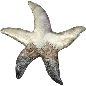 Capiz & Metal Starfish Wall Art Beige/Brown 14x15x1" - Picture 1 of 1