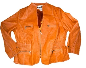 LEDERJACKE ~ Jessica London ~ Damen Gr: 26W ~ Orange•Biker•Edel•NEU - Bild 1 von 13