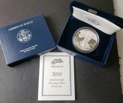 2010 W Proof $1 American Silver Eagle Dollar - Image 1 of 3