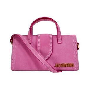 JACQUEMUS Le Sac Pyramide Pink Suede Two Way Bag - Bild 1 von 19