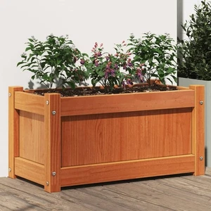 Maceta de jardín cera marrón madera maciza de pino incrustaciones decorativas medianas - Imagen 1 de 11
