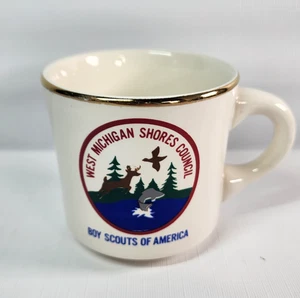 Taza de café vintage Boy Scouts West Michigan Shores Council BSA 10 oz - Imagen 1 de 7
