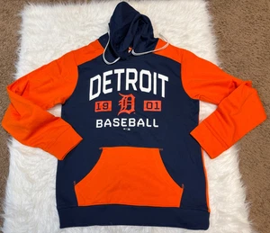 Detroit Tigers Fanatics Blue Men's Size Medium Pullover Hoodie - Picture 1 of 6