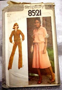 Vintage Simplicity #8521 Misses Pullover Top, Skirt and Pants Sz 14 - Picture 1 of 2