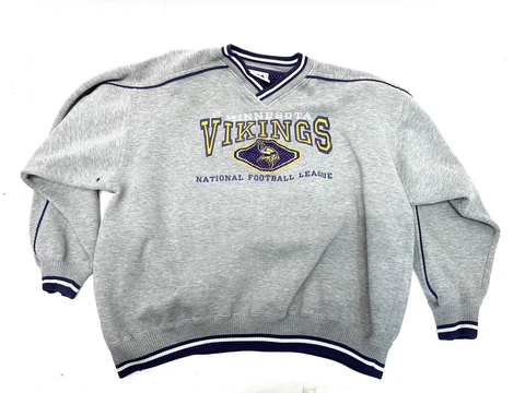 Vintage Minnesota Vikings Lee Sport Sweatshirt Size XXL Gray Embroidered 90s NFL Cover