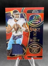 Malik Willis 2022 Panini Select Draft Selections Patch DS-2 Red Prizm Rookie