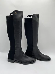 Women’s Stuart Weitzman Keelan Leather Knee High Boots Black Size 8.5B/39 - Picture 1 of 5