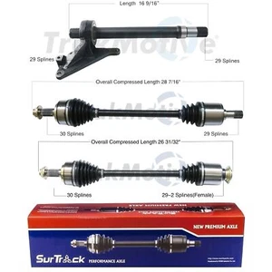 SurTrack Set 2 Front CV Axle & Intermediate Shafts KIT For Honda Ridgeline AWD - Picture 1 of 1