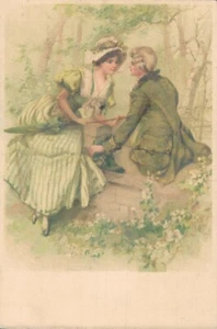 Postal vintage pareja romántica B68 - Imagen 1 de 2