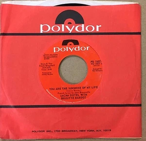 SACHA DISTEL & BRIGITTE BARDOT -YOU ARE THE SUNSHINE OF MY LIFE- 7" USA SINGLE - Imagen 1 de 3