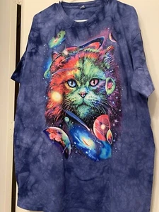 Cats In Space Galaxy Print Novelty Graphic T Shirt Tee XX Extra Large Free S/H - Picture 1 of 4