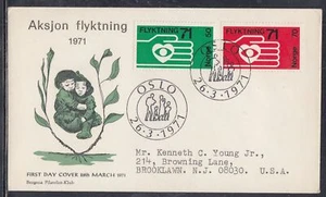 Norway Scott 572-3 FDC - Joint Refugee Campaign - Picture 1 of 1