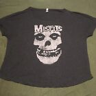 Misfits Black Crimson Ghost Shirt Womens Large-Neck Size XXL Danzig Punk Skull