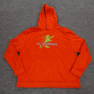 St Andrews Hoodie Mens XXL Orange Sweater Pullover Sweatshirt Lion Logo Augusta - Picture 1 of 14