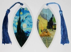 Vincent Van Gogh Leaf Bookmarks, Starry Night & Cafe Terrace Art- FREE Shipping! - Bild 1 von 5