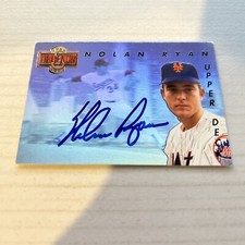 Nolan Ryan Signed 1993 Upper Deck Then And Now Hologram TN5 Baseball Card Auto