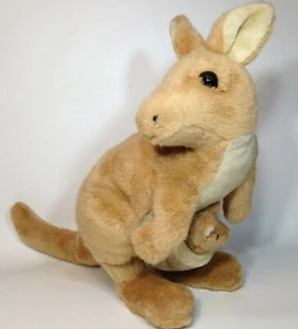 Dakin Mama Kangaroo & Baby Joey Plush Brown Stuffed Animal Vintage Toy 15" - Picture 1 of 9