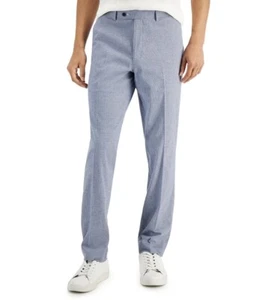 Alfani Herren Slim-Fit Seersucker Karo Anzug separate Hose blau/weiß Größe 36x30 - Bild 1 von 6