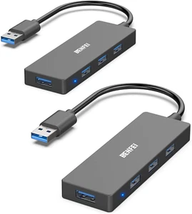 BENFEI USB A to USB 3.0, 4 PORT Hub Splitter Ultra-Slim Compatible for MacBook - Picture 1 of 5