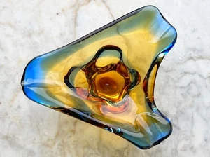 MCM VINTAGE CZECH ART GLASS VASE by Beranek 60's art glass Mstisov /Moser - Picture 1 of 11