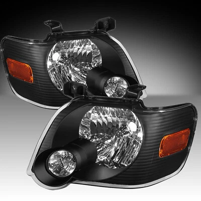 Par de faros esquineros ámbar carcasa negra para Ford Explorer 2006-2010  Foto 1 de 4