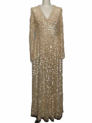 Needle &Thread champagne sequin ballerina dress UK12 US8 soft yellow new BNWT  - Image 1 of 4