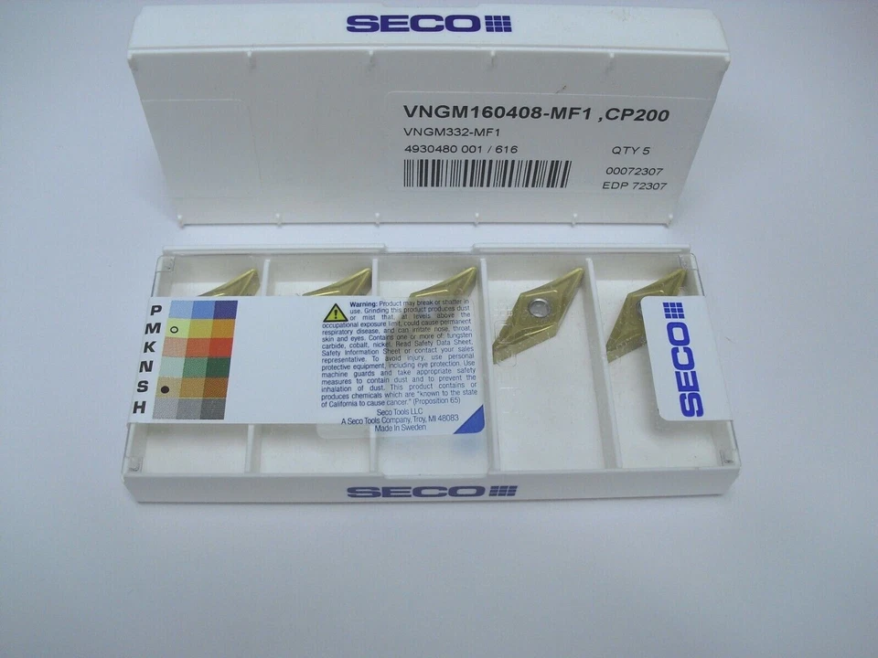 Inserto VNGM 332 MF1 CP200 SECO **10 PIEZAS** genuino Foto 1 de 1