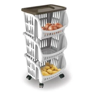 Küchenregal eckig schmal Obstregal Küchen Trolley Etagen Roll Wagen Schrank - Bild 1 von 7
