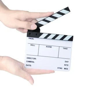 Mini Director Movie Video Slate Clapboard Film Clap Stick Clapper Board 6.3x5.5" - Picture 1 of 11