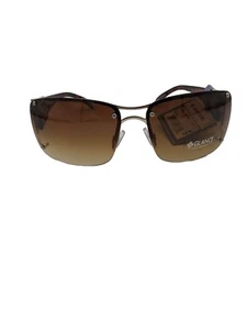 New with Tags Glance Sunglasses Oversized Brown Tint Lens Gold Trim Tortoise  - Picture 1 of 4
