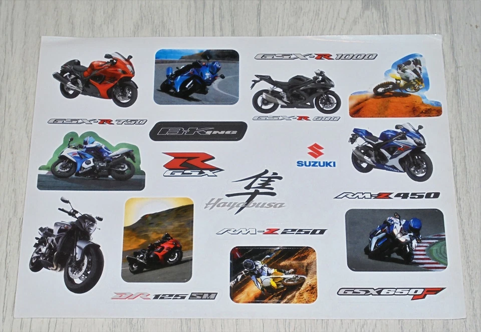 Suzuki UK Genuine sticker sheet B-King Hayabusa GSXR RMZ450  - Image 1 of 1