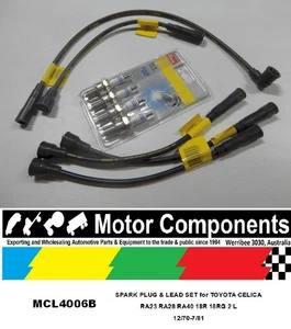 SPARK PLUG & LEAD SET for TOYOTA CELICA RA23 RA28 RA40 18R 18RG 2 Litre 12/70-7/ - Picture 1 of 3