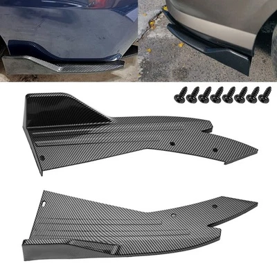 Rear Bumper Lip Side Splitters Diffuser Carbon Fiber For Subaru Impreza WRX STI - Image 1 of 4