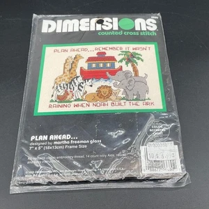 Dimensions Plan Ahead Cross Stitch Kit Noah Ark Animals With Funny Quote - Picture 1 of 5