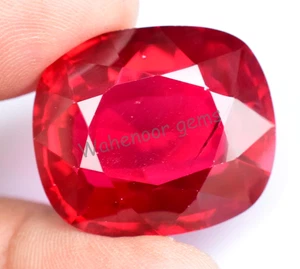 73.35 Ct Natural Blood Red Ruby Cushion Certified Mozambique Stunning Gemstone - Picture 1 of 5