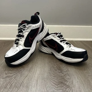 Nike Air Monarch IV Men's 12 4E Wide Shoes White Black Red Sneakers 416355-101 - Picture 1 of 13