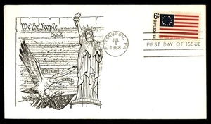 Mayfairstamps US FDC 1968 Flag First Stars and Stripes Constitution First Day Co - Picture 1 of 2