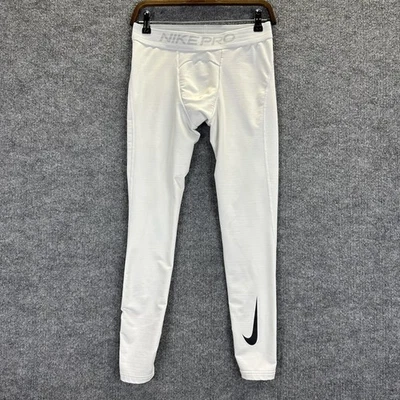 Nike Pro Dri-FIT Pantalones Para Hombres Grandes Blancos Compresión Leggings Capa Base Foto 1 de 4