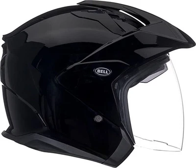 Bell Mag-9 Open Face Motorcycle Helmet (Solid Black) - Image 1 of 4