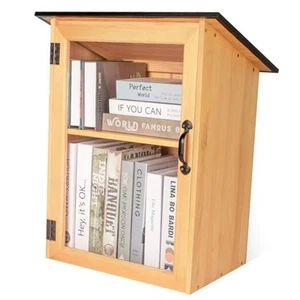 Outdoor Library Book Box - Double Free Literature Exchange Box Outdoor Book  - Picture 1 of 7
