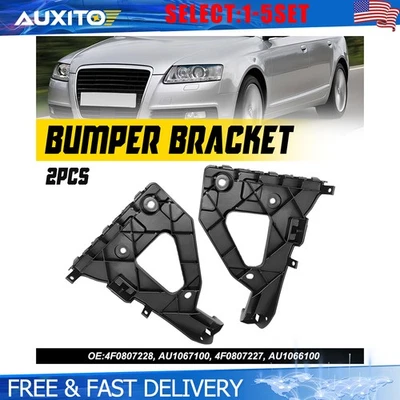 Front Bumper Brackets Fit Audi A6 Quattro Avant 2006-2011 Black OEM 2-10X - Image 1 of 4