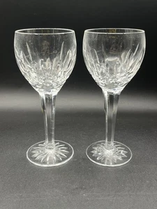 Waterford Crystal Lismore Pattern ? 7.5” Wine Glass 2 Set Ireland - Picture 1 of 9