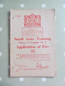 SMALL ARMS TRAINING MILITARY MANUAL VOL 1 PAMPHLET NO 2 APPLICATION OF FIRE 1942 - Picture 1 of 6