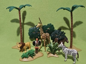 Vintage Playmobil Geobra Giraffe + Zebra  + Lion + Horse + Bird & Tree Lot!!! - Picture 1 of 17