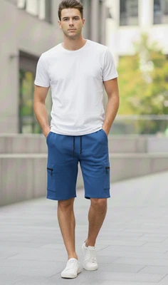 Pantalones Cortos de Salón Sandia Peak Mountain Co Para Hombres Azul Marino Bolsillo de Carga Talla L Nuevos con Etiquetas Foto 1 de 4