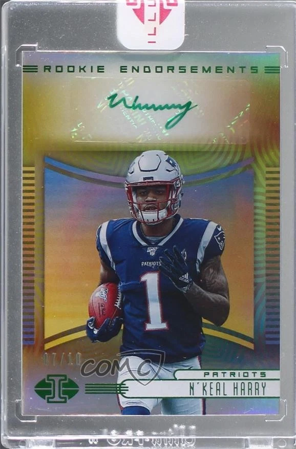 2019 Panini Illusions Rookie Endorsements Green /10 N'Keal Harry #RE-NHA Auto RC - Image 1 of 2
