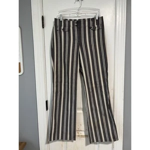 ANN TAYLOR LOFT Laura Style Gray Stripe Stretch Jeans Pants Slacks 8 - Picture 1 of 3
