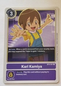  DIGIMON    KARI KAMIYA    CARD # BT4-097   RARE 